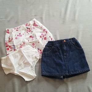 Baby Gap skirt w/ bloomers and denim skort, 3